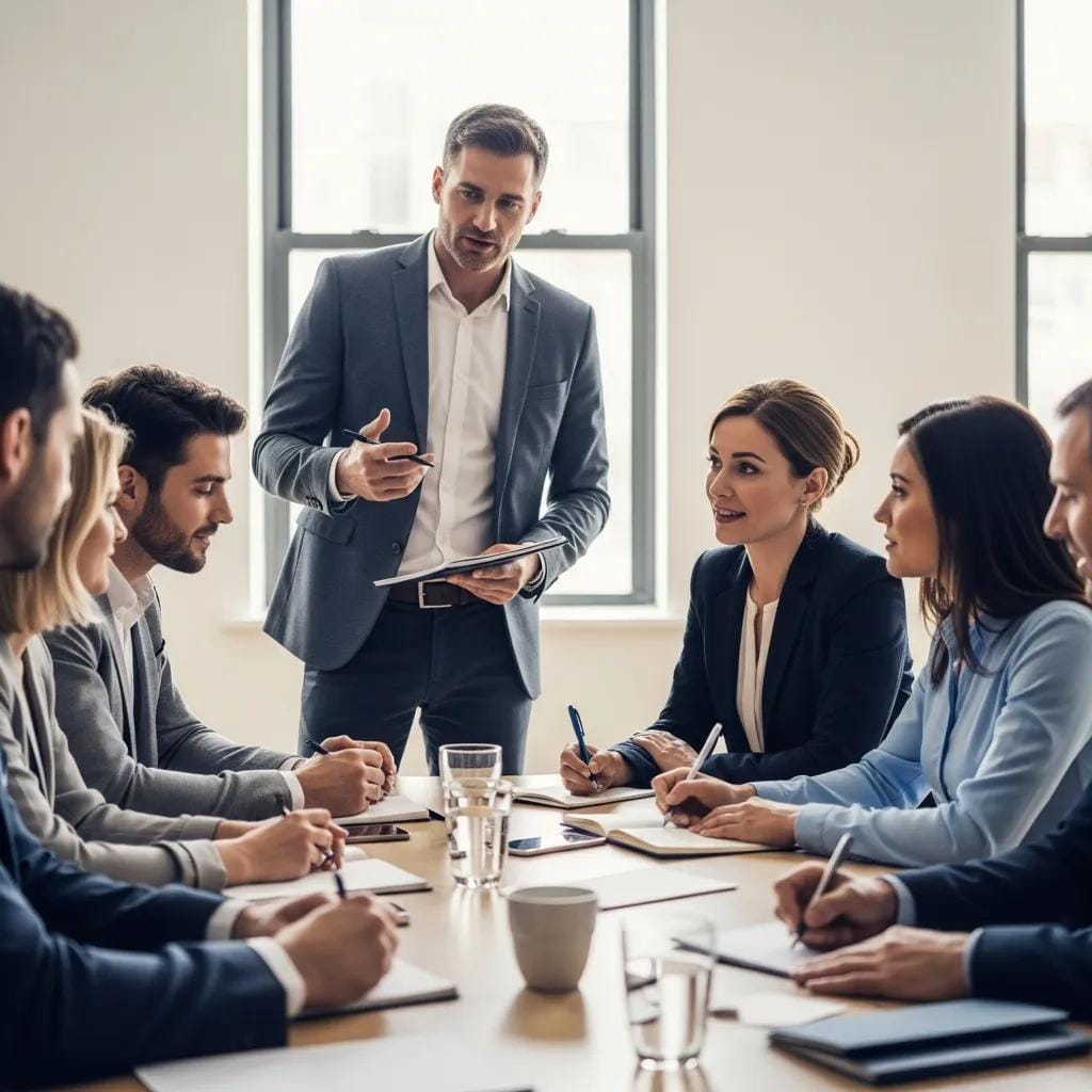 Coaching session for service-based business owners fostering collaboration and growth